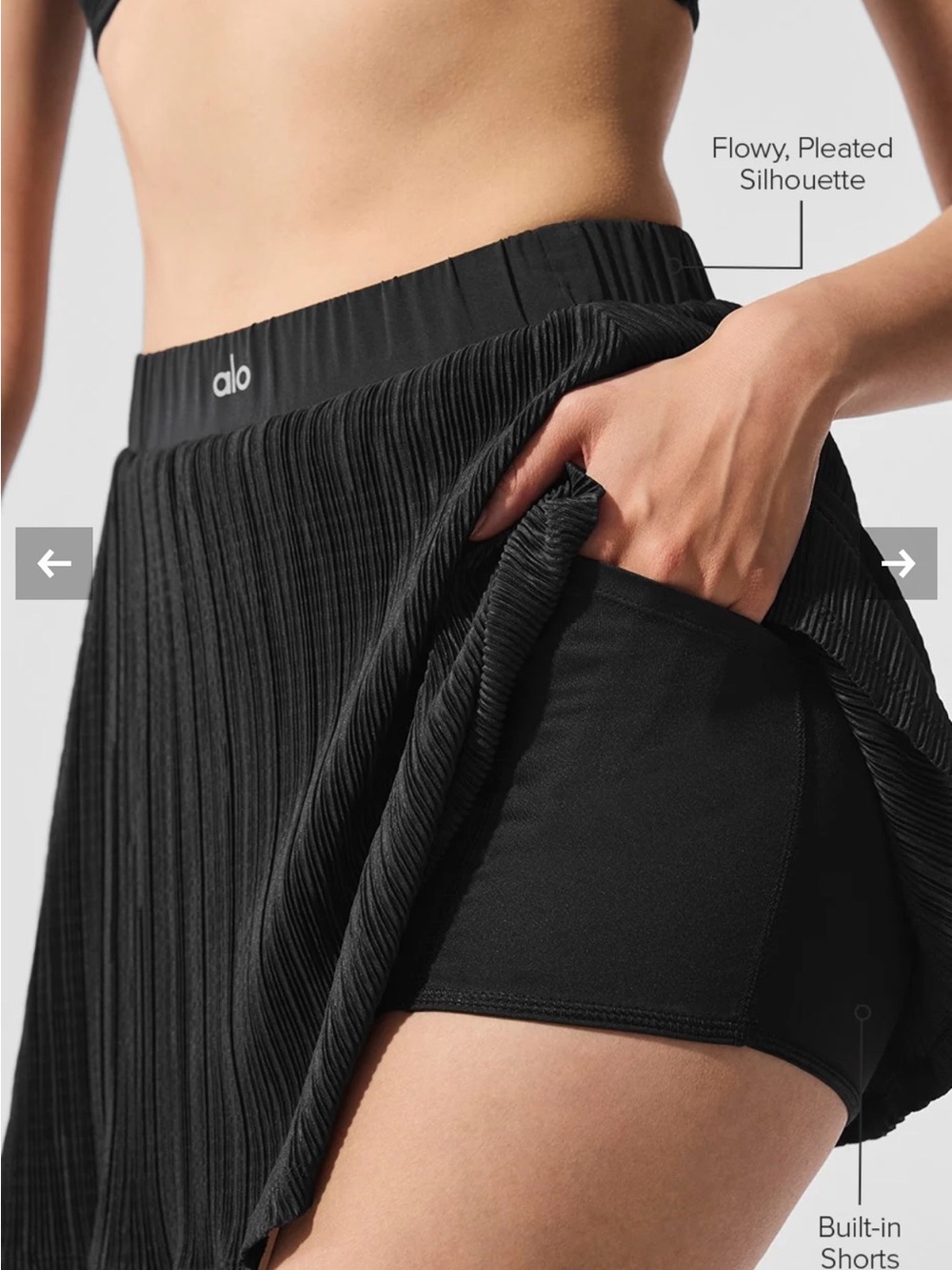 Alo Yoga Micro Plisse Tennis Skirt